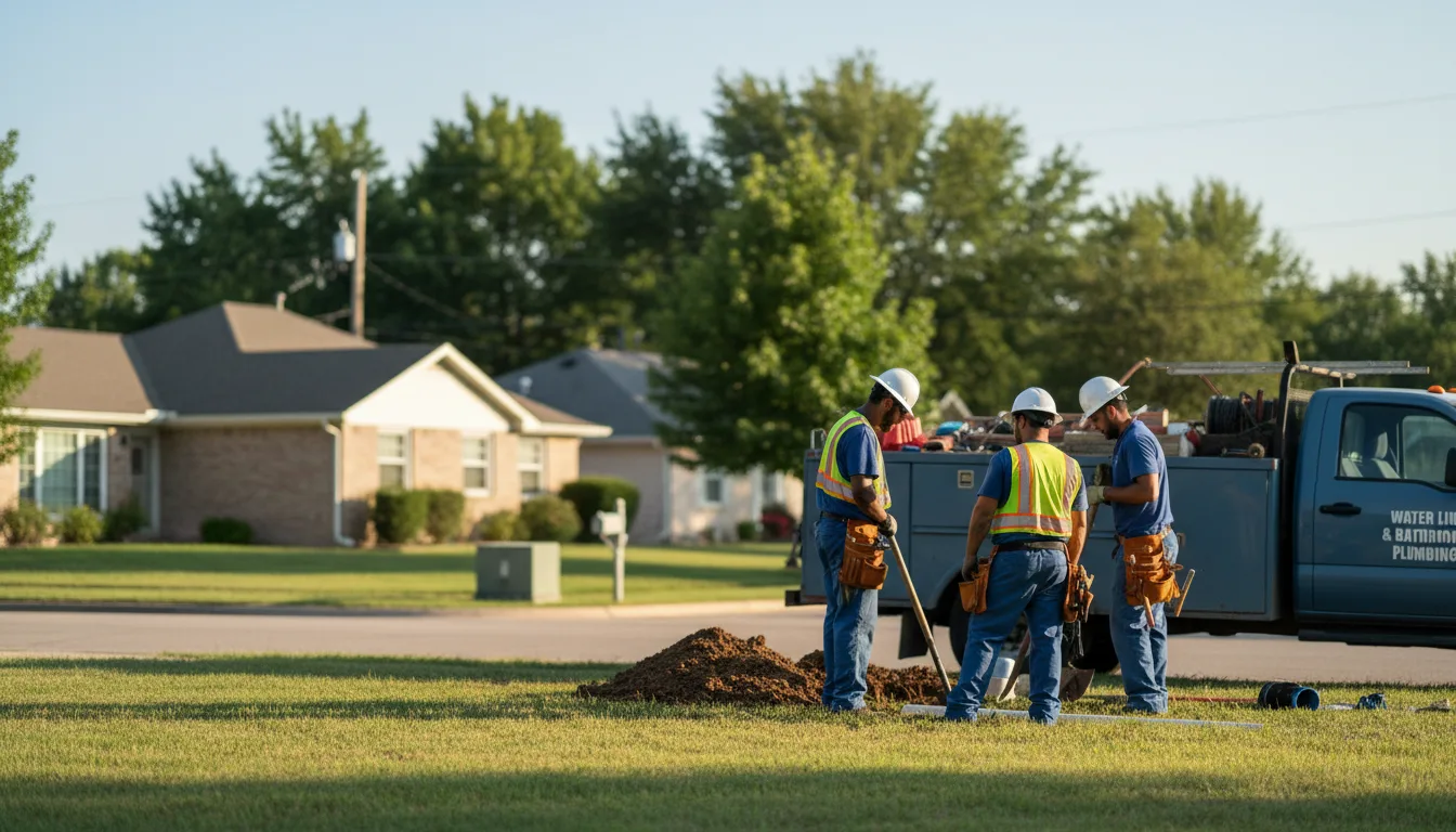 Residential water line and bathroom plumbing service in Guilford, MO